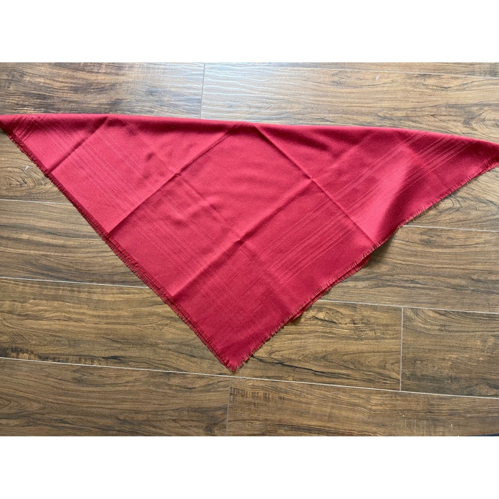 Polylana Fidion 2 Red Square Scarf Made in Italy Eyelash Fringe 29x29